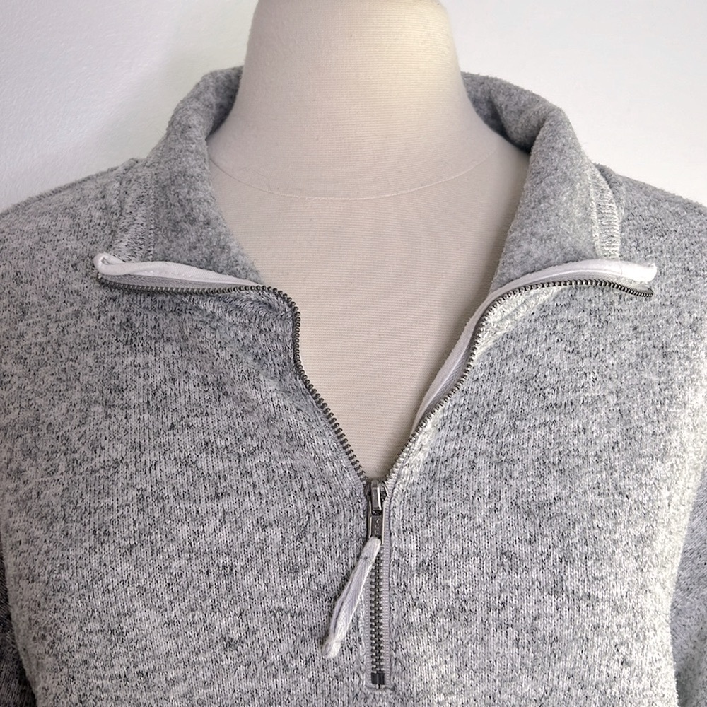 Fabletics Alpine Pullover Cozy Heathered Gray 1/4… - image 4